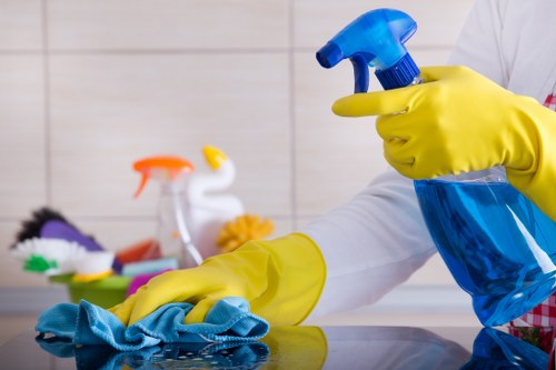 Local carpet cleaning service in TW13 treating stains on a hallway carpet