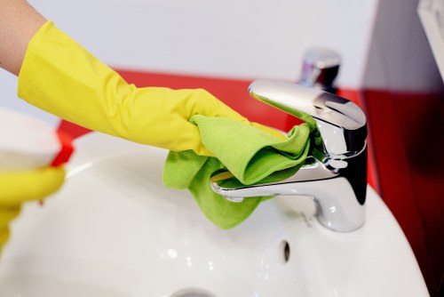Carpet cleaning service in a home with professional equipment
