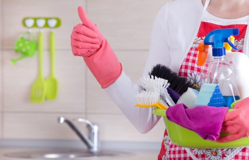 Experienced carpet cleaners in TW13 using careful cleaning methods on a carpet