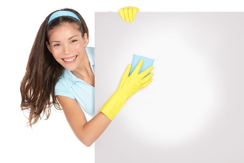 TW13 cleaning service tools and products arranged neatly