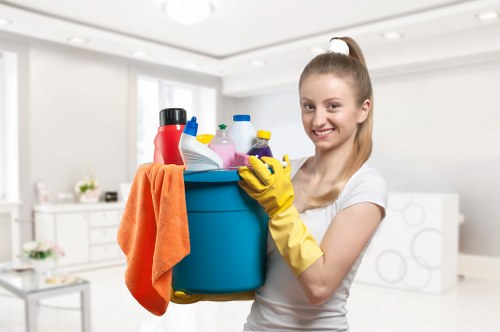 Domestic cleaners in TW13 cleaning a bright kitchen