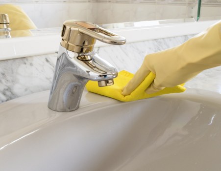 Cleaning technician confirming a carpet cleaning booking details